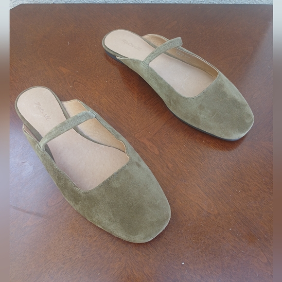 Madewell Olive Suede Mary Jane Flats - Picture 9 of 12